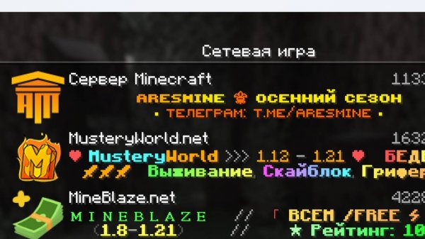 играю на сервере майнкрафт