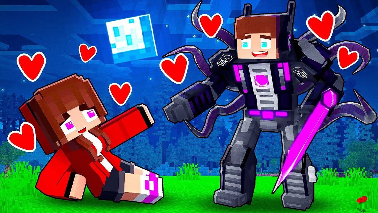 Девушка Джей Джей и темный ТРАНСФОРМЕР Джей ДЖЕЙ - История любви - Майнкрафт анимация