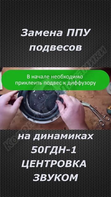 Замена ППУ подвесов на динамиках 50гд-1. Центровка звуком