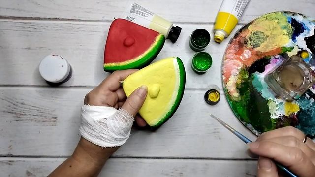 МК Арбузики из ваты и картона на ёлочку _ Ватная игрушка _ DIY cotton wool toy.mp4 смотреть онлайн