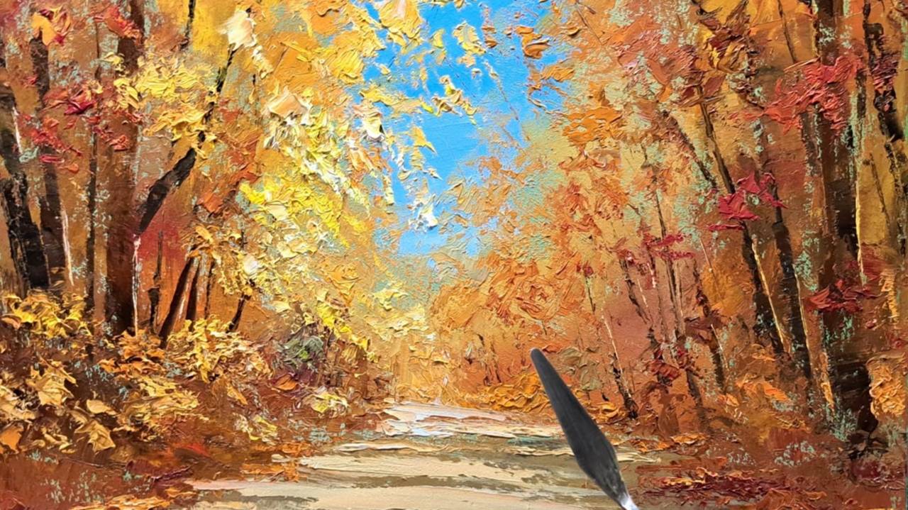 Осень.Живопись маслом смотреть онлайн