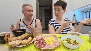 Мукбанг НАКАРКАЛИ, обнаружилась ПРОБЛЕМА с кухней! Обсудили с Вованом ЧТО ДЕЛАТЬ! Семейный обед