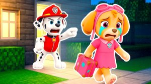 МАРШАЛ ВЫГНАЛ СКАЙ ИЗ ДОМА ЩЕНЯЧИЙ ПАТРУЛЬ В МАЙНКРАФТ PAW PATROL EXE