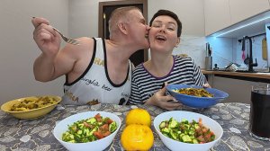 Мукбанг ОБМЫЛИ мою стрижку) ПОЧЕМУ худею поедая ГОРЫ еды? Что СЪЕСТЬ что бы ПОХУДЕТЬ?! Семейный ужин