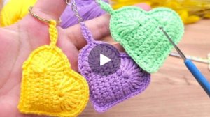 Брелок сердечко крючком ❤ #вязаниекрючком #все_в_жизни_связано