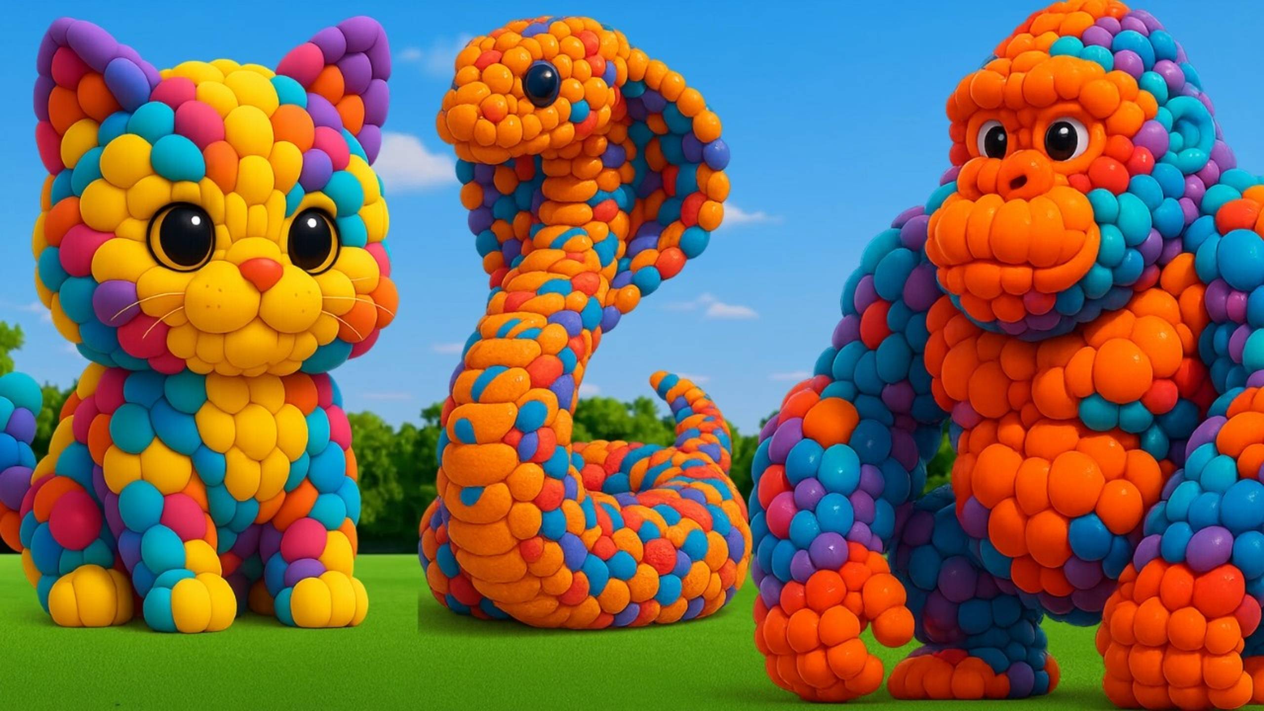 Мультик про ЖИВОТНЫХ| Котик и Обезьянка - смотреть мультики| мультики для детей