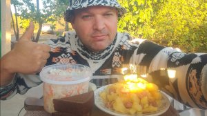 МУКБАНГ жареная картошка с сервелатом/ОБЖОР на даче