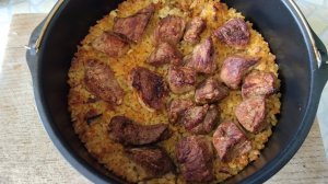 Булгур с мясом в аэрогриле