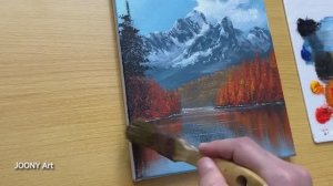 Рисуем с Joony Art прекрасный осенний пейзаж с озером и горой