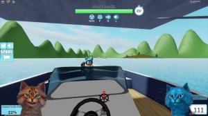 кот против гигантской акулы! ROBLOX SharkBite котик игроман и котёнок лайк про