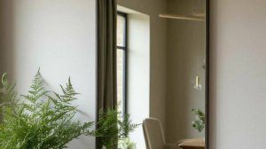 Зеркало на стену на специальных креплениях.