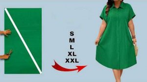 Простое построение платье-рубашки свободного кроя со спущенным плечом.