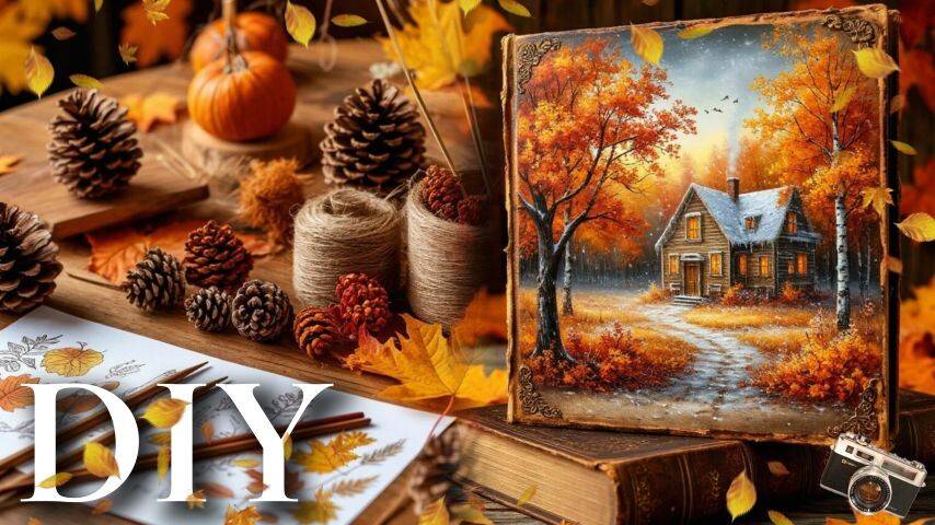 🍁ОСЕННИЕ ПОДЕЛКИ Своими руками. Осенние композиции🍂 из простых материалов. 2 DIY ИДЕИ