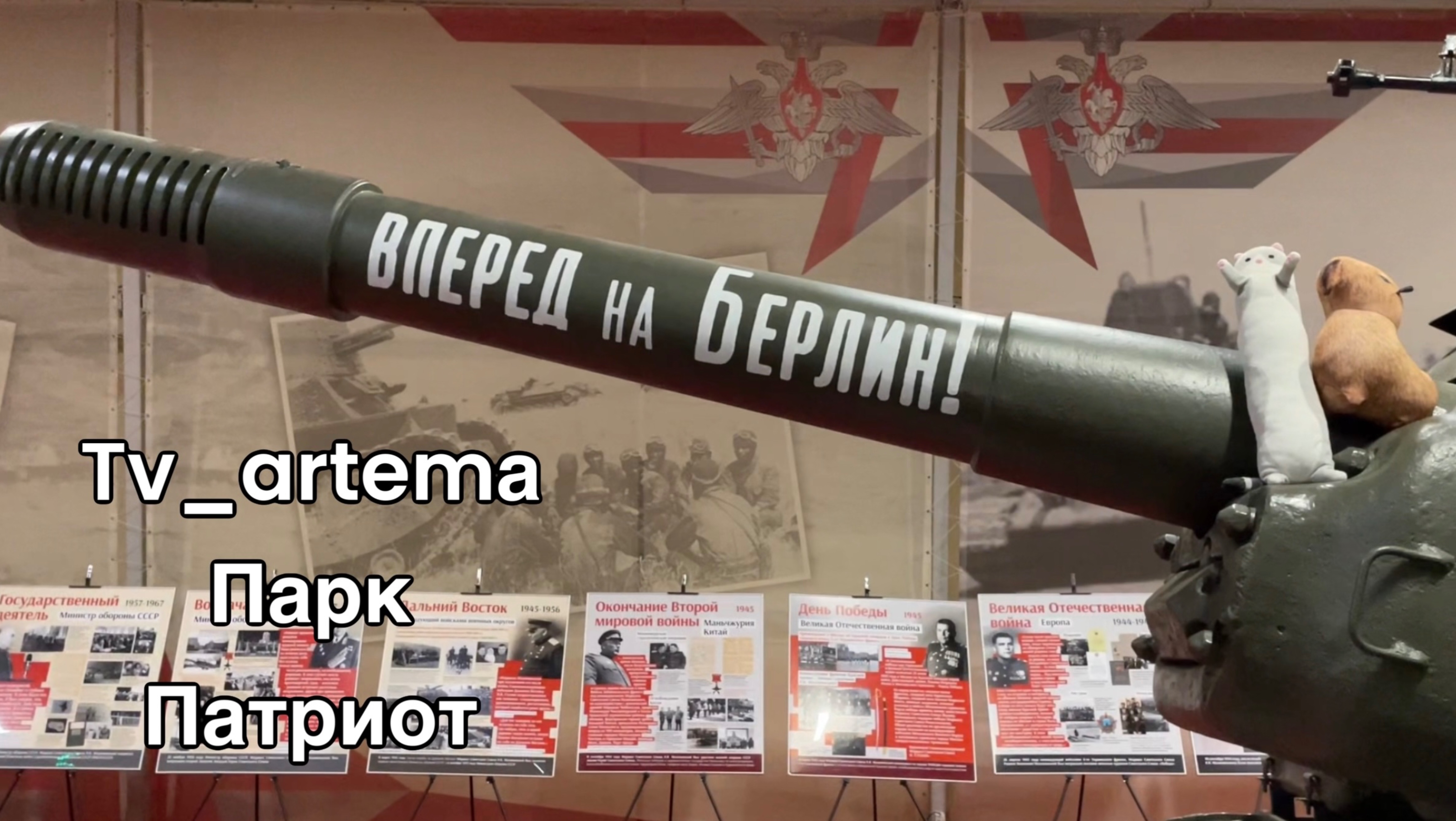 Кот-сосиска гуляет в парке Патриот