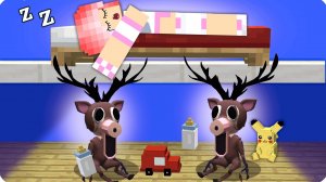 МАЛЫШИ ОЛЕНЯТА Поселились под Моим Домом в Майнкрафт! 99 ночей