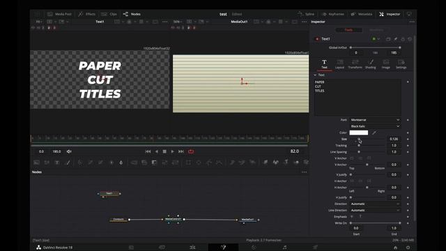Вырезанные из бумаги заголовки | Davinci Resolve Fusion смотреть онлайн