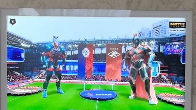 Роботы перед матчем ЦСКА - Спартак трансформеры футбол