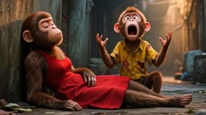 Мультики для детей. Приключения обезьянки и мамы в городе. Мультик. Детям