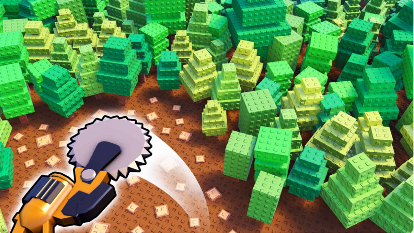 Рубим лес для находок сундуков! Резать деревья Roblox KONZAMIN