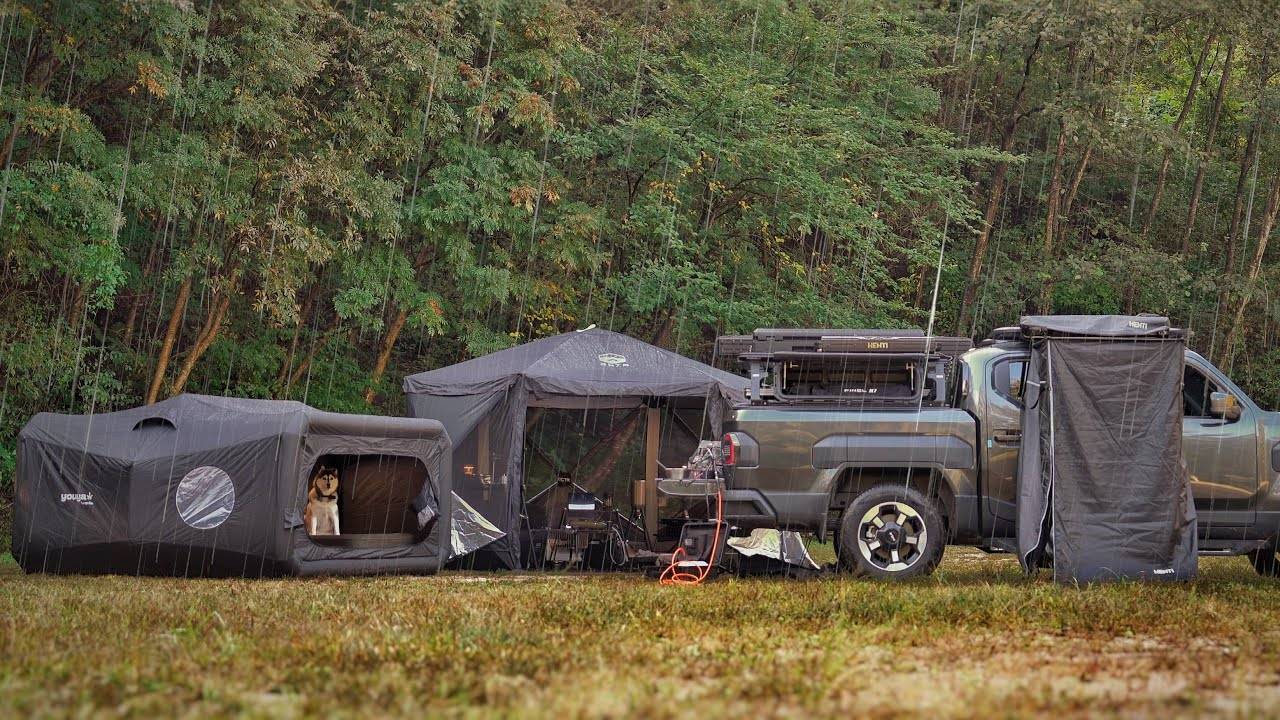 Кемпинг под дождём ☔ Оптимальное решение для одиночного похода и установки палатки смотреть онлайн