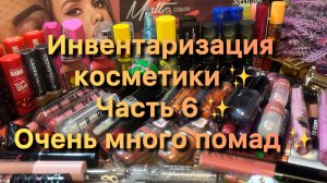 Инвентаризация косметики ✨ Часть 6 ✨ Очень много помад✨