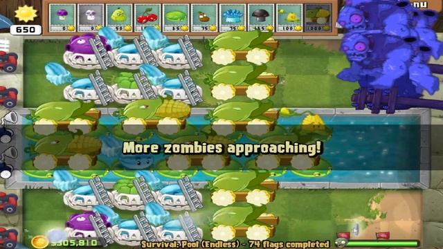 Flag 100 No Sunflower! | Plants vs. Zombies: Survival Endless #12 | Flag 50-100 Pool No Sunflower смотреть онлайн