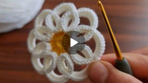Ромашка крючком 🌼🌼🌼 #все_в_жизни_связано #вязаниекрючком
