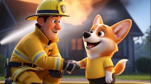 Мультики для детей. Собачка спасает котика на пожаре. Мультик про пожар. Детям