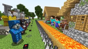 НУБ И ПРО ЗАЩИЩАЮТ ДЕРЕВНЮ ОТ СУПЕР РЕЙДА В МАЙНКРАФТ ! ПРОФЕССИОНАЛ ПРОТИВ ТРОЛЛИНГ ЛОВУШКА