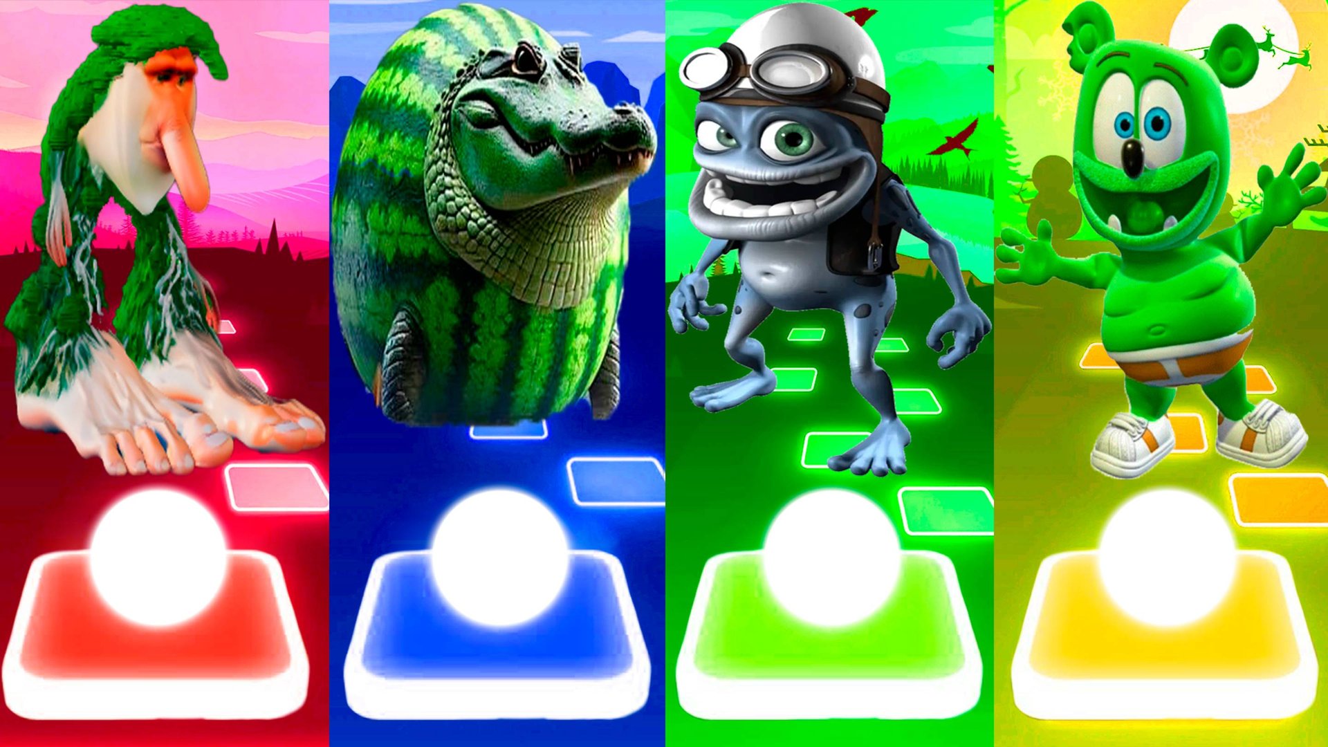 БРР БРР ПАТАПИМ 🆚 ГЛОРБО ФРУТОДРИЛО 🆚 ВЕСЁЛАЯ ЛЯГУШКА 🆚 ЖЕЛЕЙНЫЙ МЕДВЕДЬ | Tiles №234 смотреть онлайн