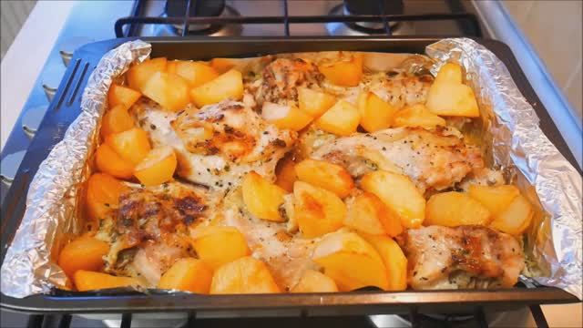 КРОЛИК запеченный в духовке с КАРТОФЕЛЕМ блюдо на УЖИН готовим с любовью смотреть онлайн