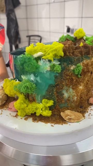 Торт остров , работа ребёнка 12 лет ! В нашей школе F_S_Bakery_School