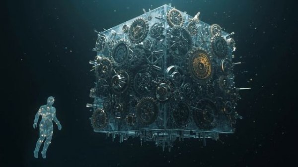 Cube of Time Gears in Void ⚙️ 2-Hour Cosmic Ambience ｜ Frozen Moments ｜ Crystal Figure