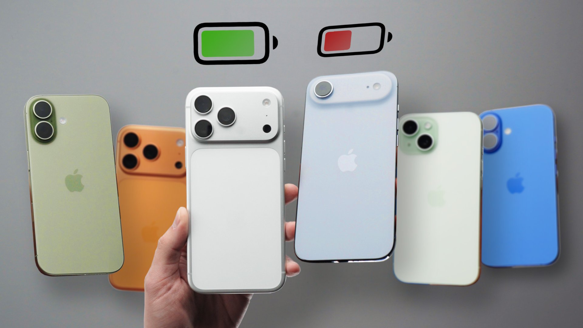 Тест батарей iPhone Air / 17 / Pro / Max (и сравнение с iPhone 13 / 15 / 16) смотреть онлайн