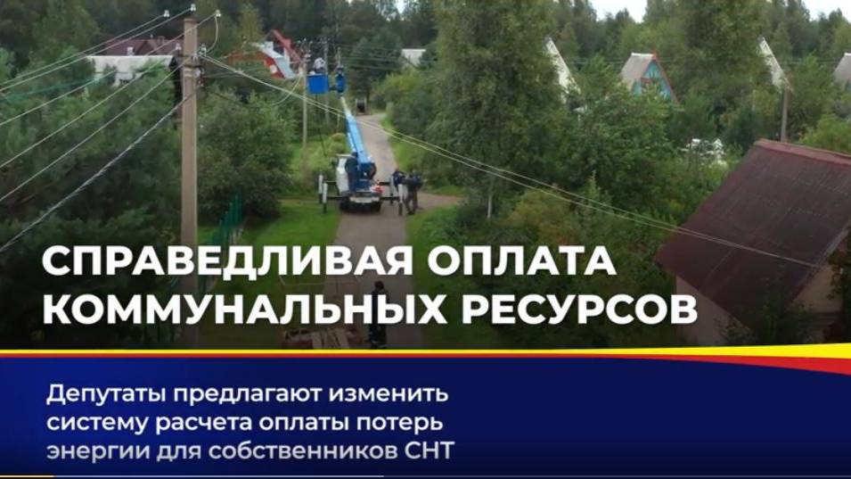Депутаты предлагают изменить систему расчета оплаты потерь энергии для СНТ смотреть онлайн