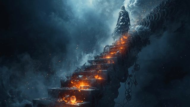 Staircase Of Broken Time🌌2-Hour Cosmic Ambience ｜ Glowing Gear Steps ｜ Silver Smoke Climber
