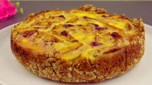 Овсяно-яблочный пирог без муки и сахара. Пирог с яблоками и йогуртом.