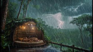 РАЗБИВАЕМ ЛАГЕРЬ ПОД ПРОЛИВНЫМ ДОЖДЕМ С САМОЙ БЕЗУМНОЙ ГРОЗОЙ // пытаемся построить укрытие под прол