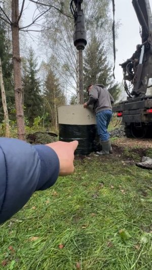 Копка колодца в кольцах