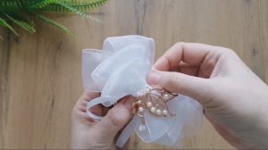 Бантик из органзы/Воздушный бант/Как сделать бант в школу