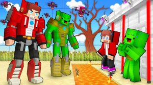 Джей Джей и Майки ТРАНСФОРМЕРЫ ПРОТИВ Дома охраны - Майнкрафт анимация