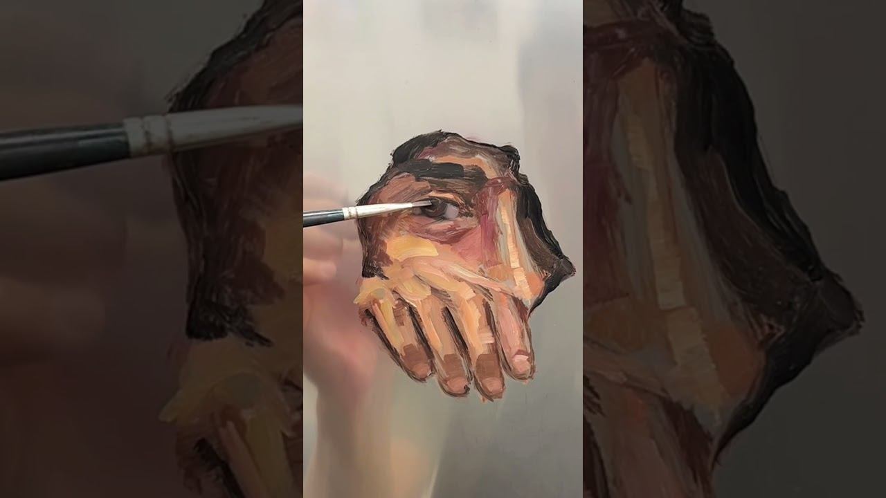 Это я прорываюсь в Арт-мир через #металл  Мой автопортрет 2025 #автопортрет #портретмаслом