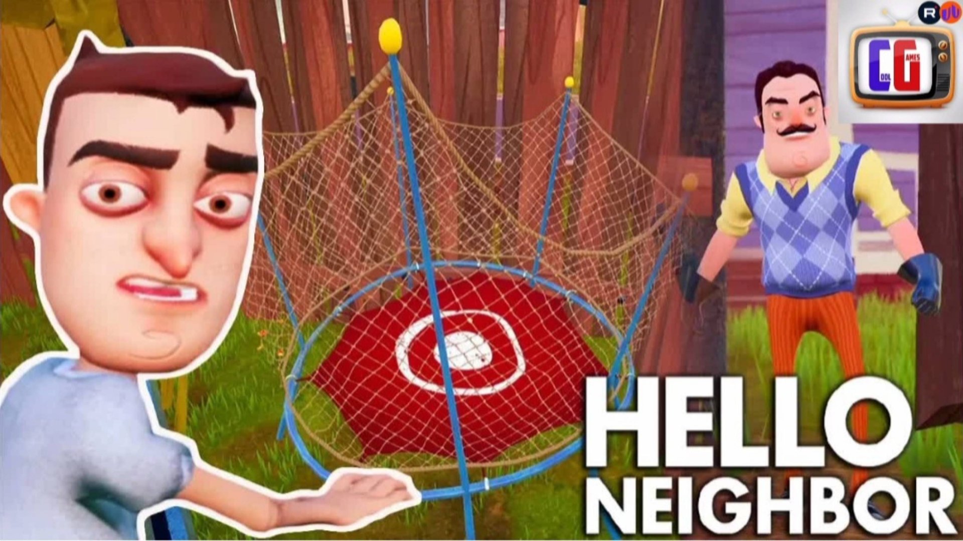 СБЕЖАЛ ИЗ ДОМА СОСЕДА ЧЕРЕЗ БАТУТ! Мультяшный хоррор ПРИВЕТ СОСЕД Прохождение АКТ 2