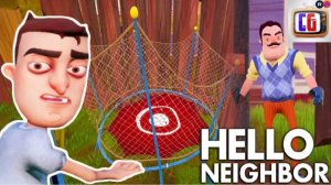 СБЕЖАЛ ИЗ ДОМА СОСЕДА ЧЕРЕЗ БАТУТ! Мультяшный хоррор ПРИВЕТ СОСЕД Прохождение АКТ 2