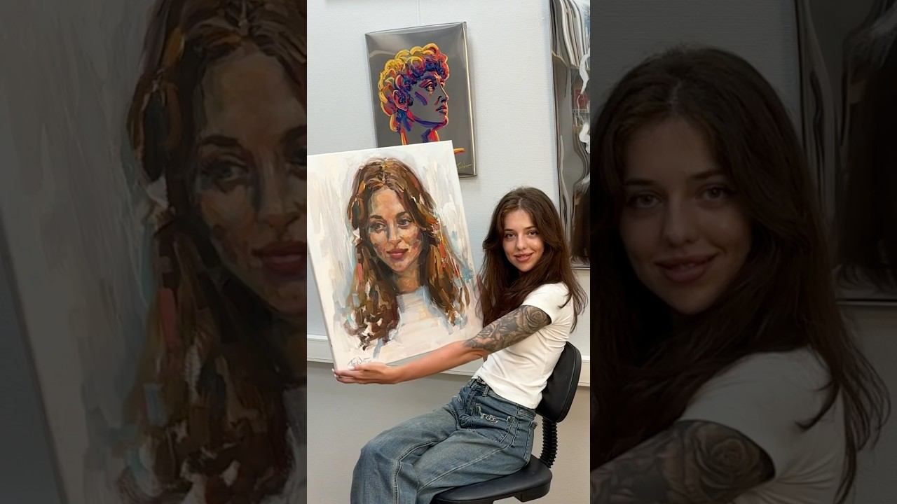 Портрет, написанный на одном дыхании в состоянии потока  #портретснатуры #портретназаказ