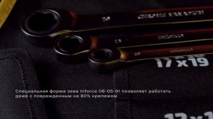 Набор накидных трещоточных ключей Inforce, размеры 8-19, трещотка 72 зуба, 06-05-91