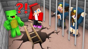 Майки и Джей Джей пытаются сбежать из тюрьмы - Анимация для Майнкрафта