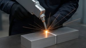 Лазерная сварка стальной трубы 40х20 мм с проволокой ширина шва 1,5 мм #сварка