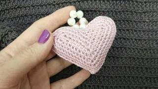 Сердечко крючком _брелок_ презент к 14 февраля  _сердце амигуруми _heart Valentine _ Объёмное сердце