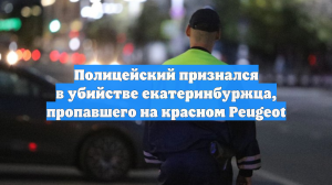 Полицейский признался в убийстве екатеринбуржца, пропавшего на красном Peugeot